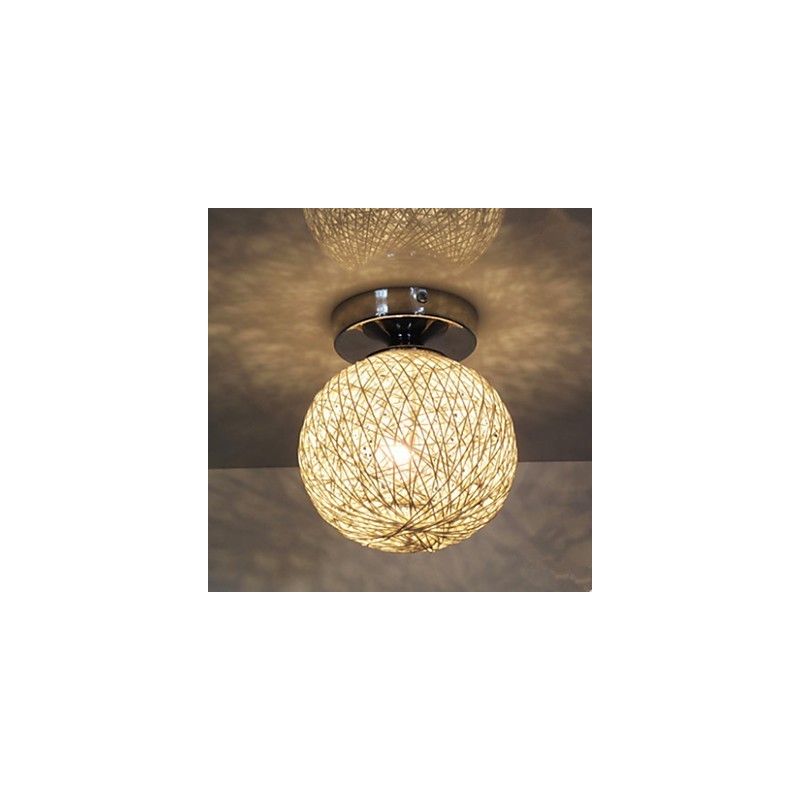 Modern Contemporary Lantern Globe Chrome Metal Flush Mount