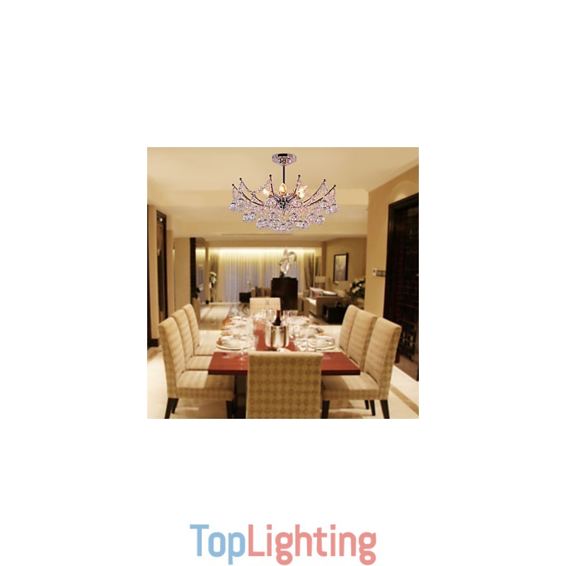 Luxuriant Crystal Chandelier with 6 Lights Pendant Chandelier