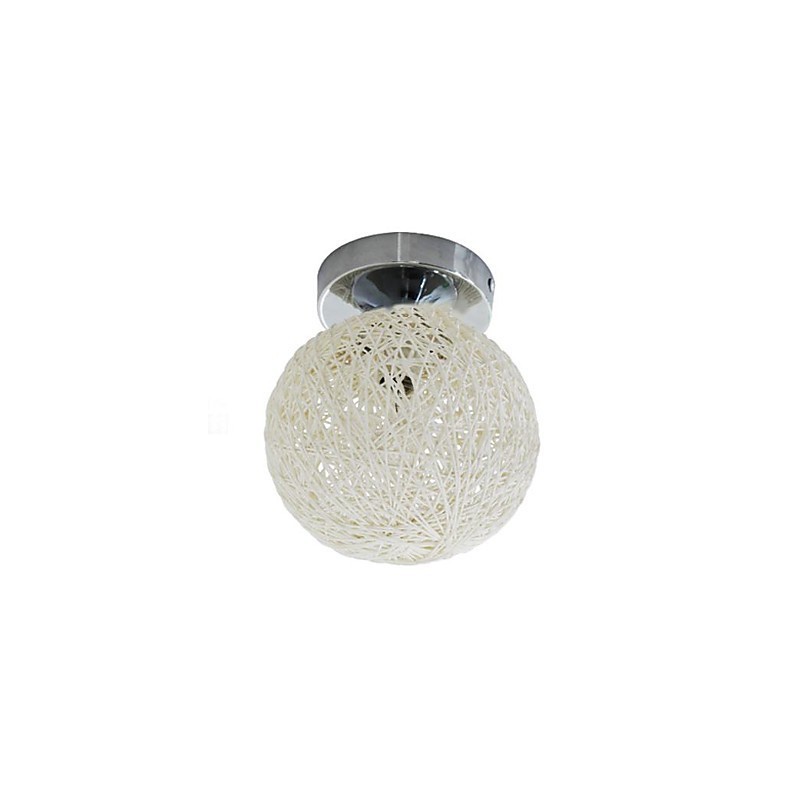 Modern Contemporary Lantern Globe Chrome Metal Flush Mount