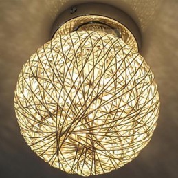 Modern Contemporary Lantern Globe Chrome Metal Flush Mount