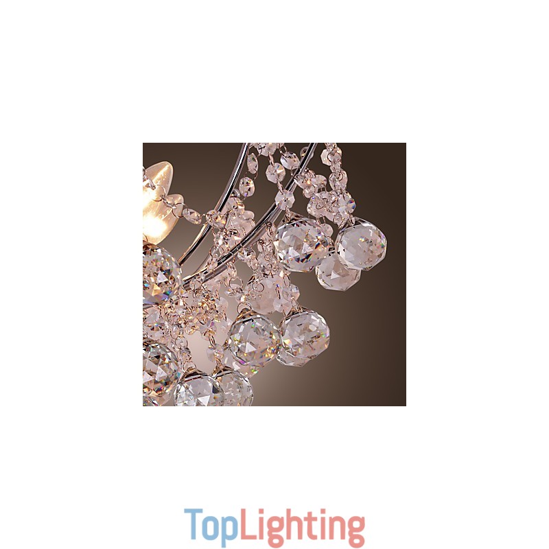 Luxuriant Crystal Chandelier with 6 Lights Pendant Chandelier