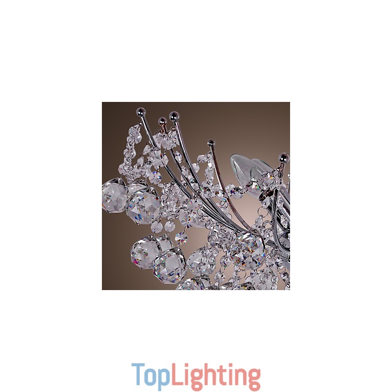 Luxuriant Crystal Chandelier with 6 Lights Pendant Chandelier