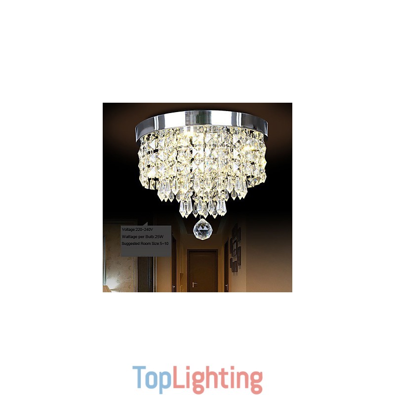 Modern Contemporary Crystal Metal Flush Mount