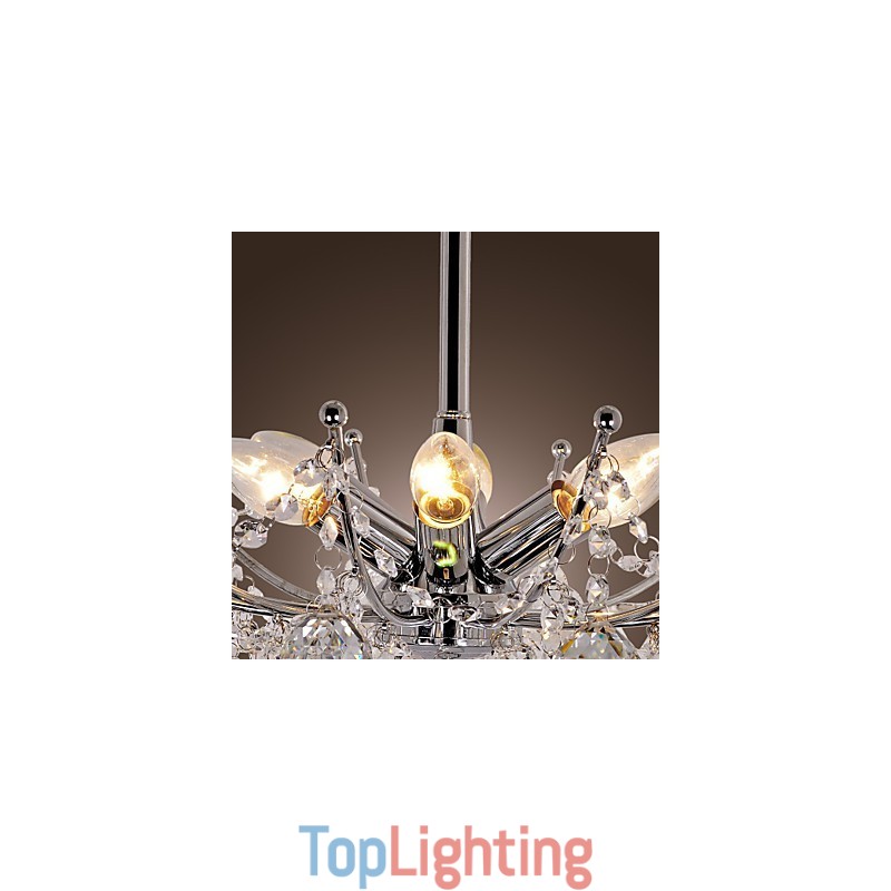 Luxuriant Crystal Chandelier with 6 Lights Pendant Chandelier