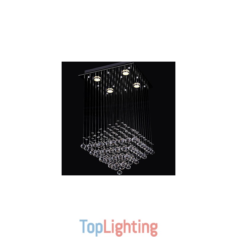 Clear Crystal 4 Lights Flush Mount In Simple Design