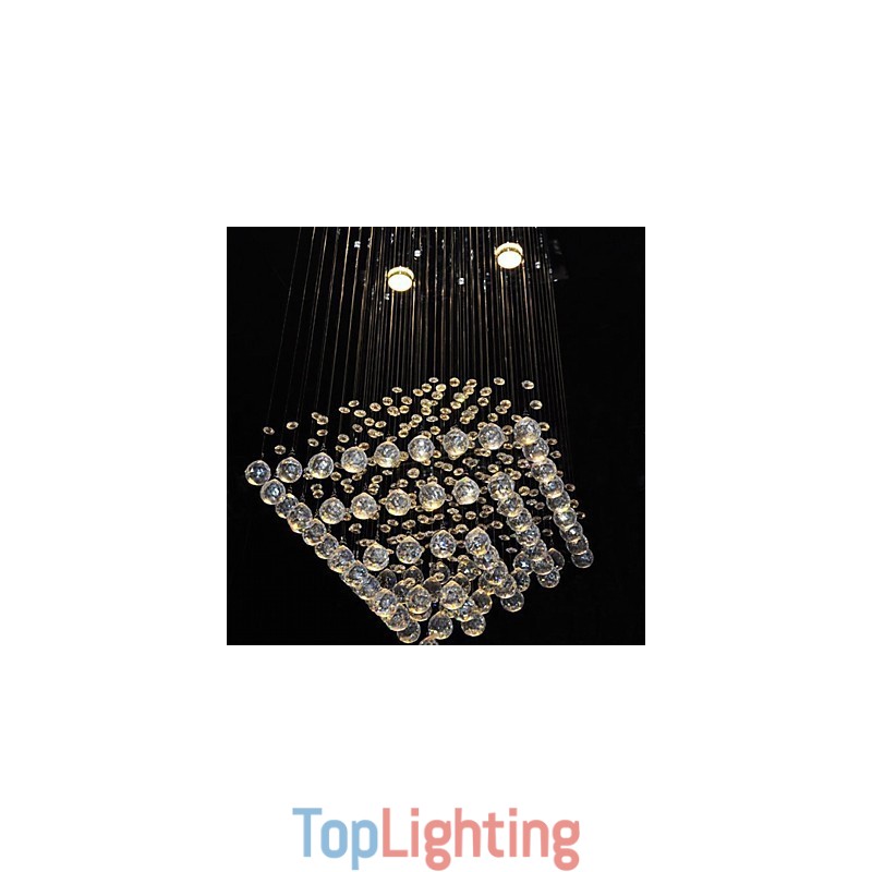 Clear Crystal 4 Lights Flush Mount In Simple Design