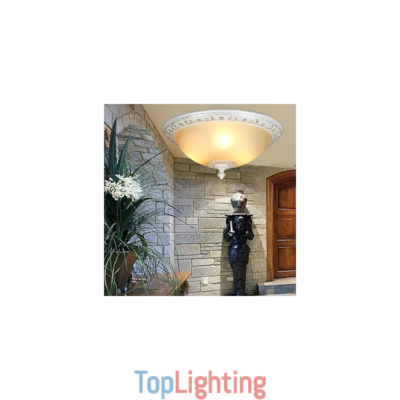 Retro Chrome Metal Flush Mount