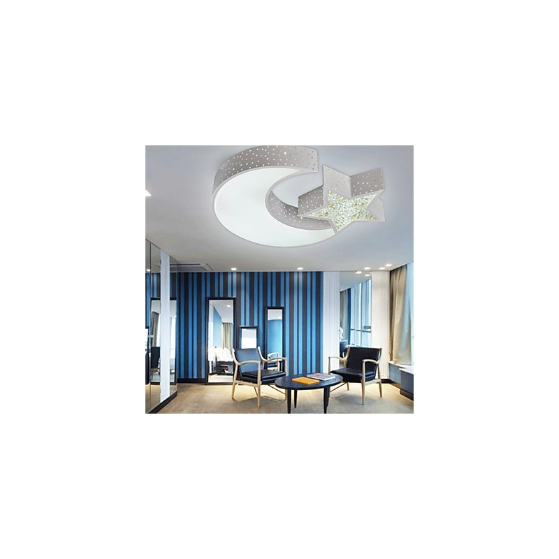 Flush Mount Modern Contracted Star and Moon Pattern Metal