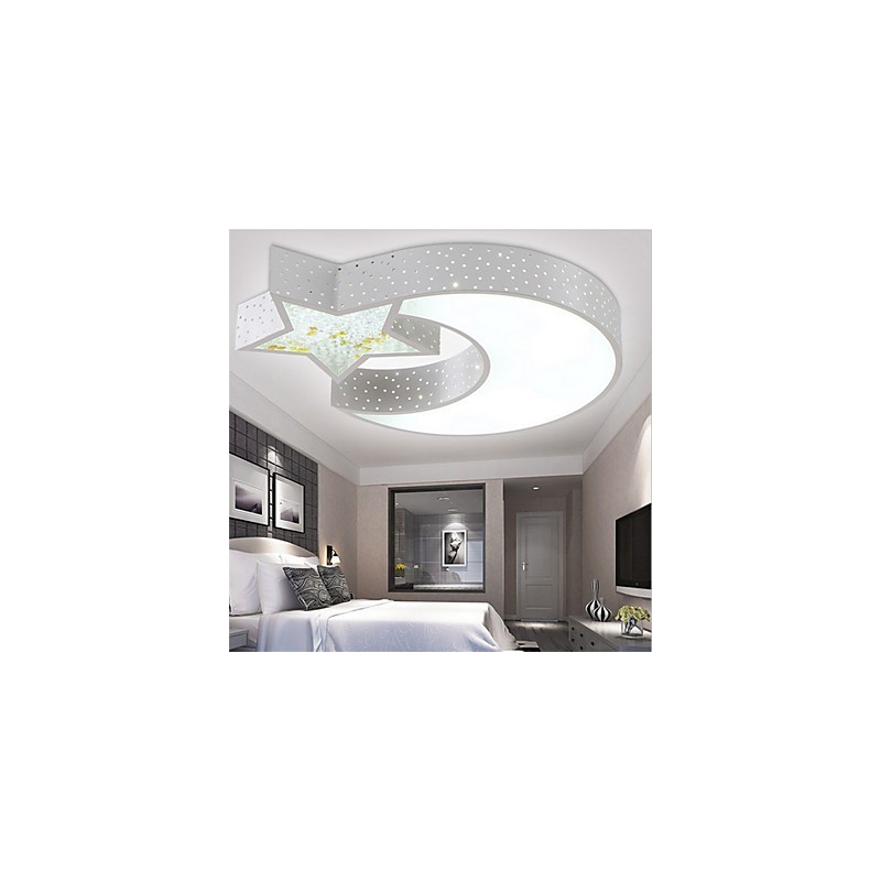 Flush Mount Modern Contracted Star and Moon Pattern Metal