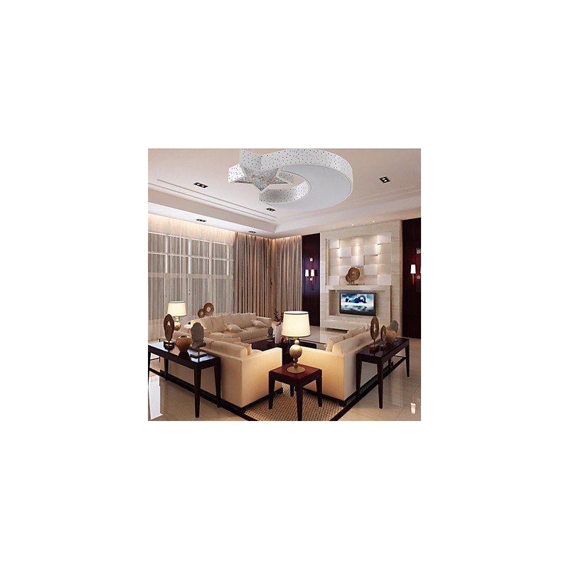 Flush Mount Modern Contracted Star and Moon Pattern Metal
