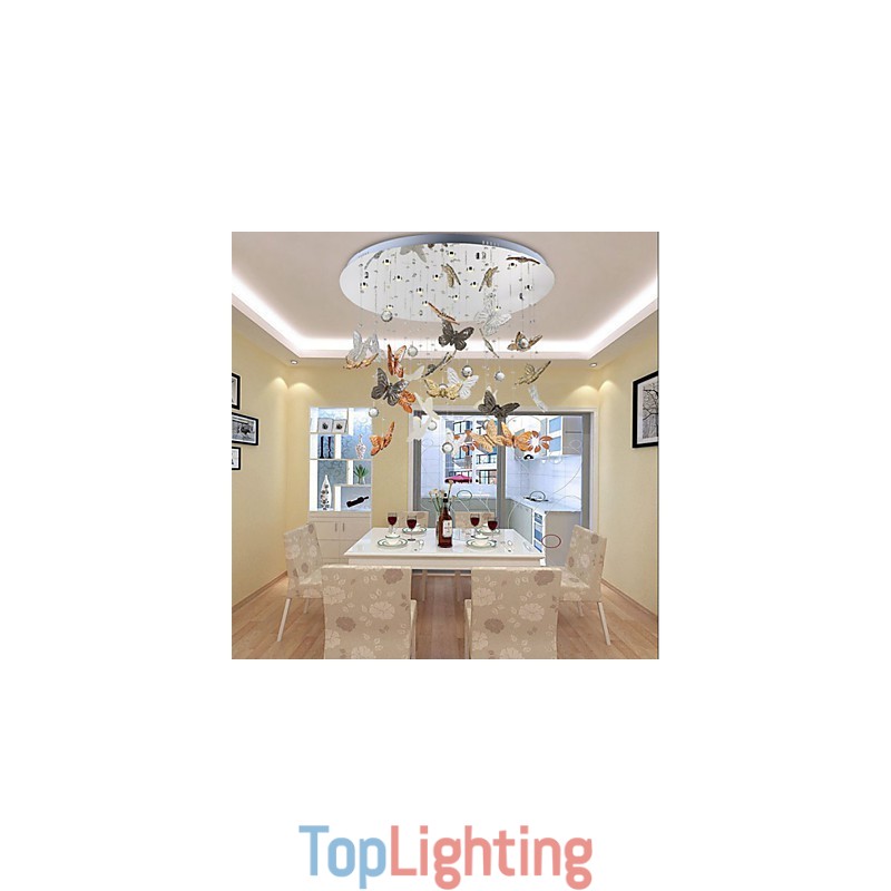 Crystal Lamp Circular Butterfly Crystal Lamp