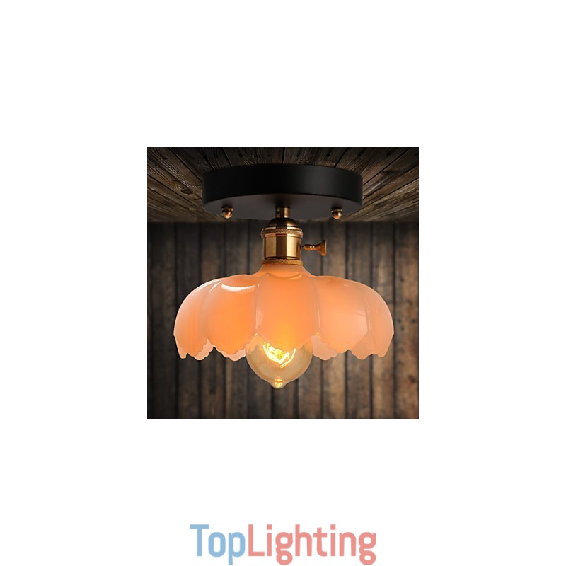 Flush Mount Retro Lighting Lights Glass Ceiling Lamp