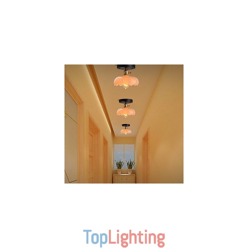 Flush Mount Retro Lighting Lights Glass Ceiling Lamp