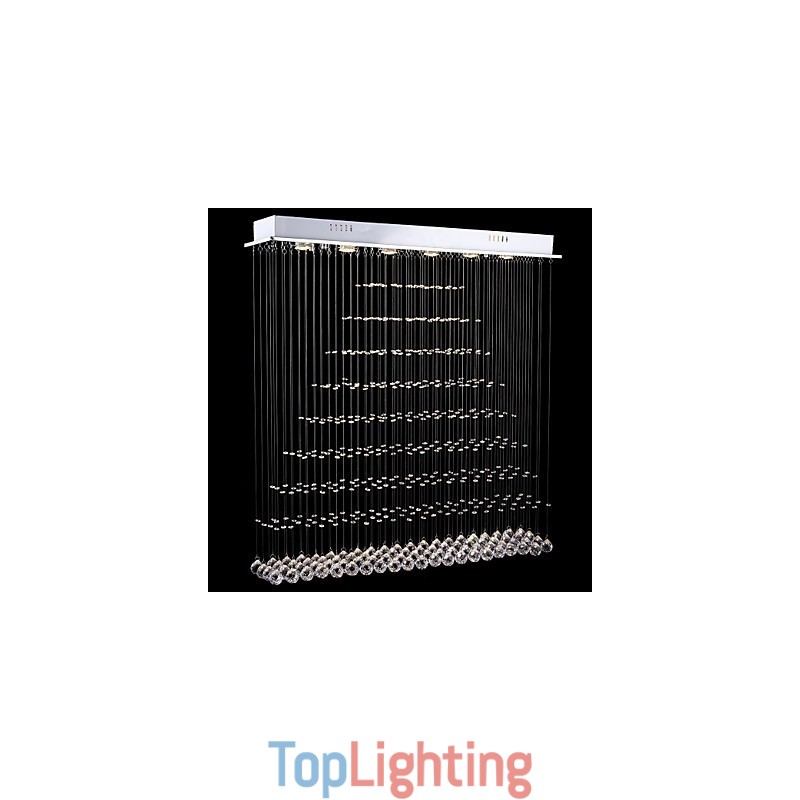 Rectangle Crystal Chandelier Lights Ceiling Hanging Lighting Lamps Fixtures