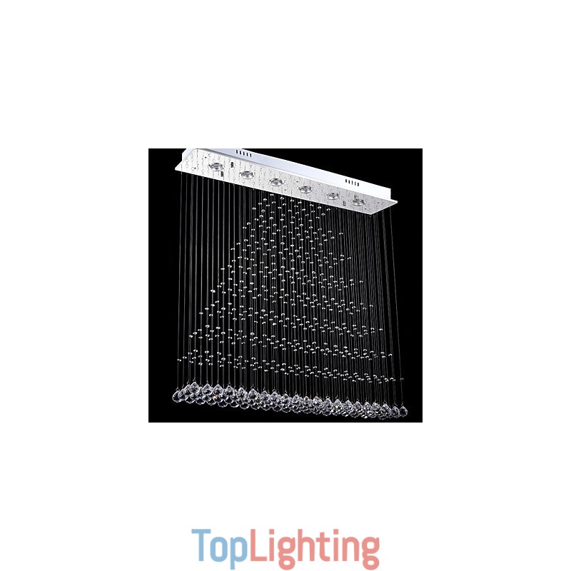 Rectangle Crystal Chandelier Lights Ceiling Hanging Lighting Lamps Fixtures