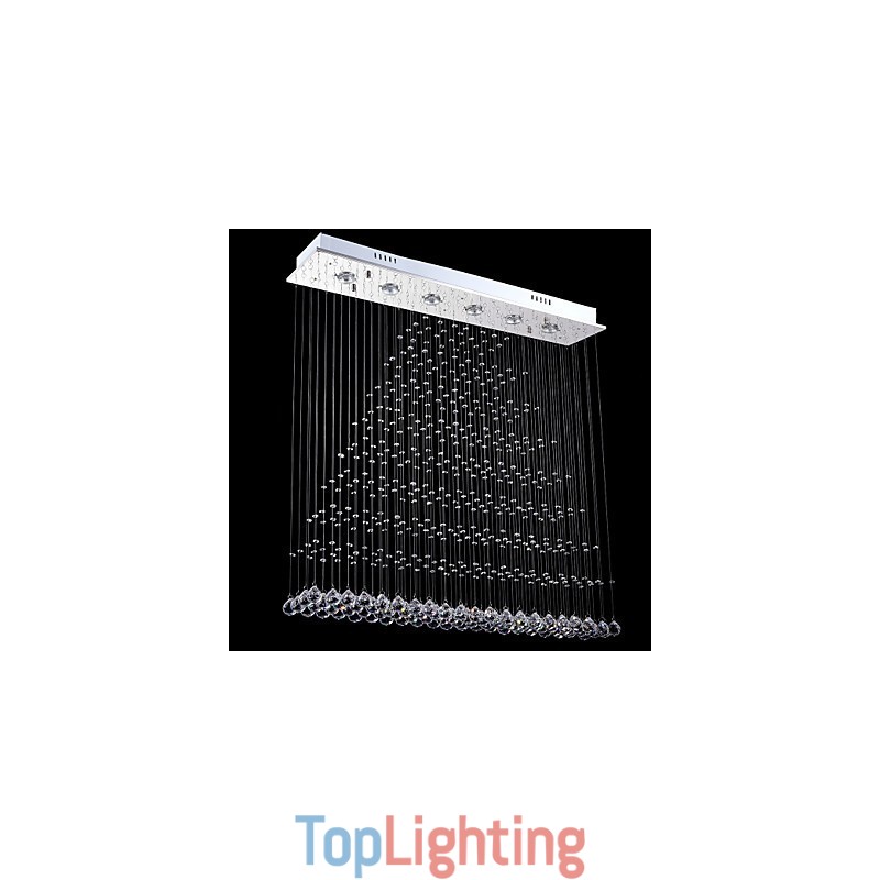 Rectangle Crystal Chandelier Lights Ceiling Hanging Lighting Lamps Fixtures