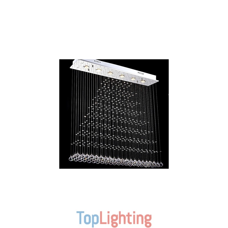 Rectangle Crystal Chandelier Lights Ceiling Hanging Lighting Lamps Fixtures