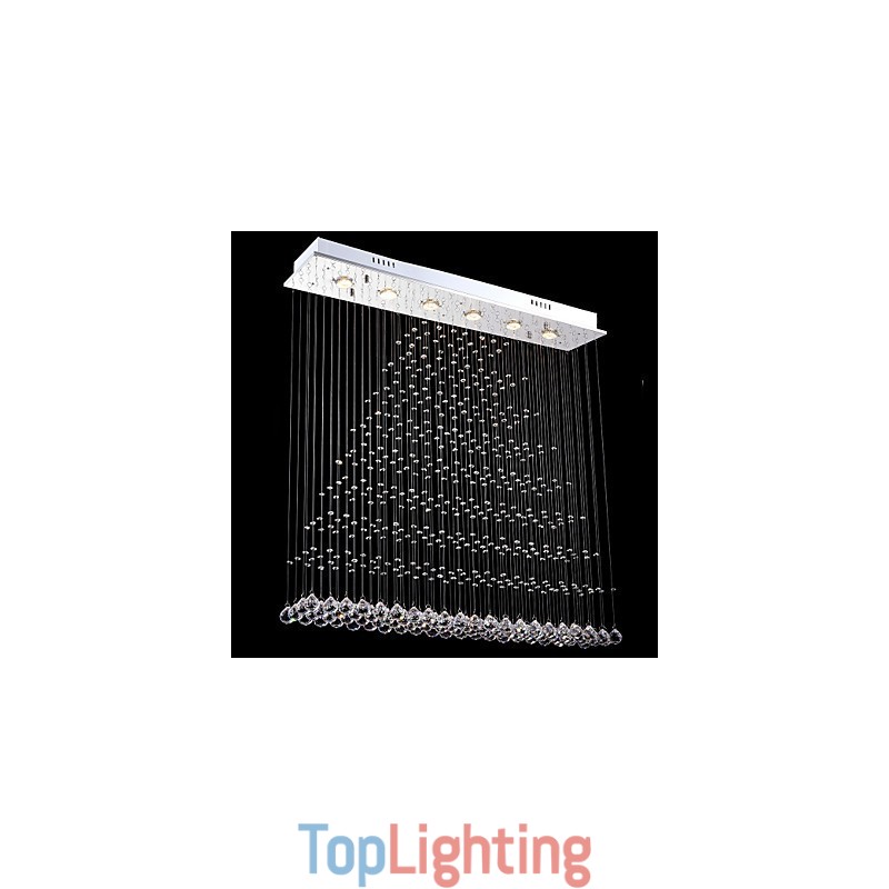Rectangle Crystal Chandelier Lights Ceiling Hanging Lighting Lamps Fixtures