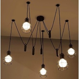 Traditional Classic Vintage Retro Lantern Country Mini Style Painting Metal Pendant Light Dining