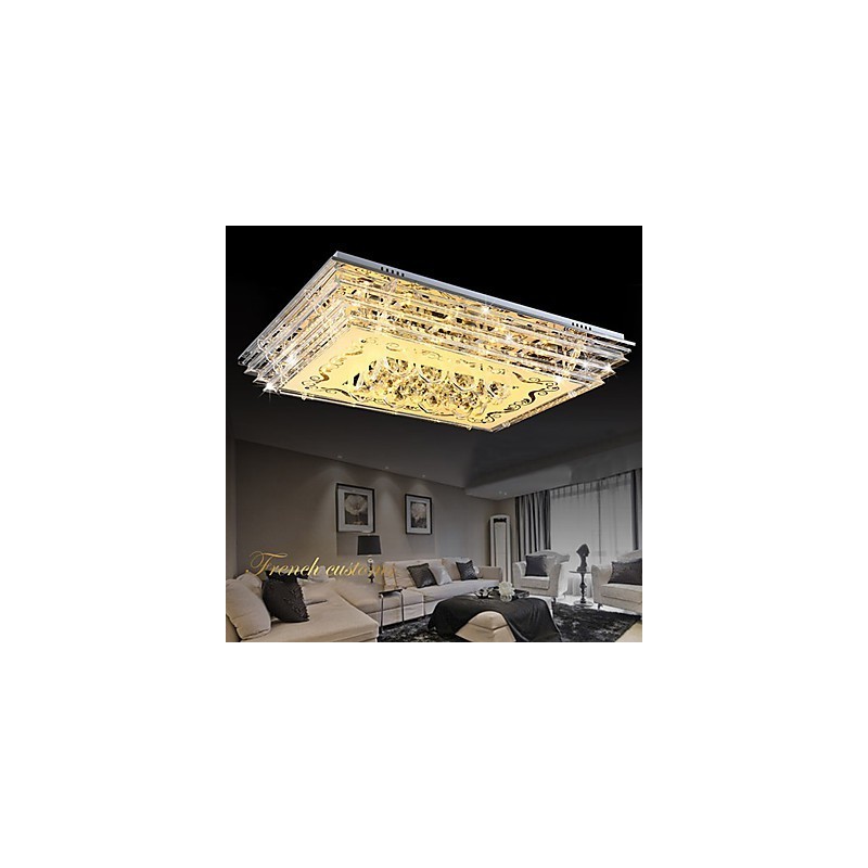 Flush Mount Three Color Light with Remote Control Modern Contemporary Glass