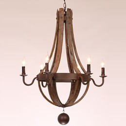Chandelier 6 lights Vintage Retro Country Living Dining Garage Metal