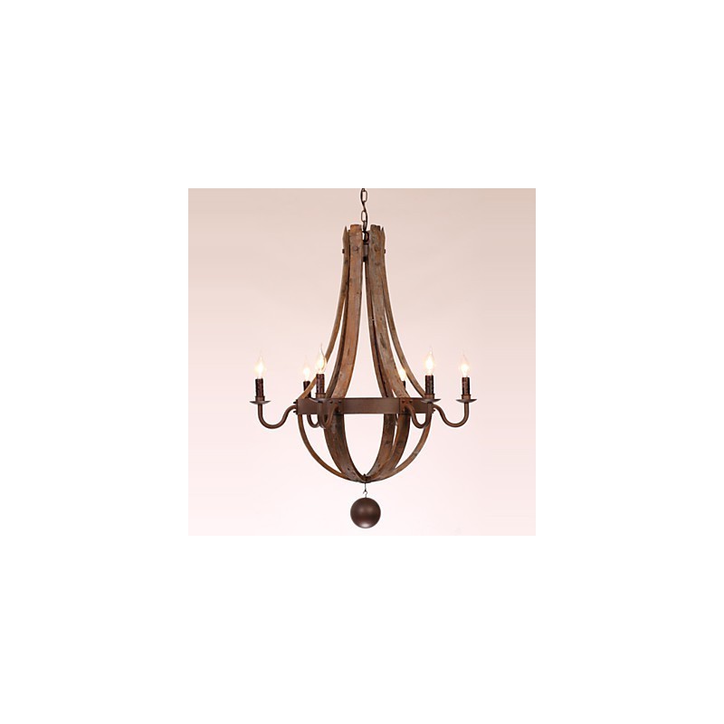 Chandelier 6 lights Vintage Retro Country Living Dining Garage Metal