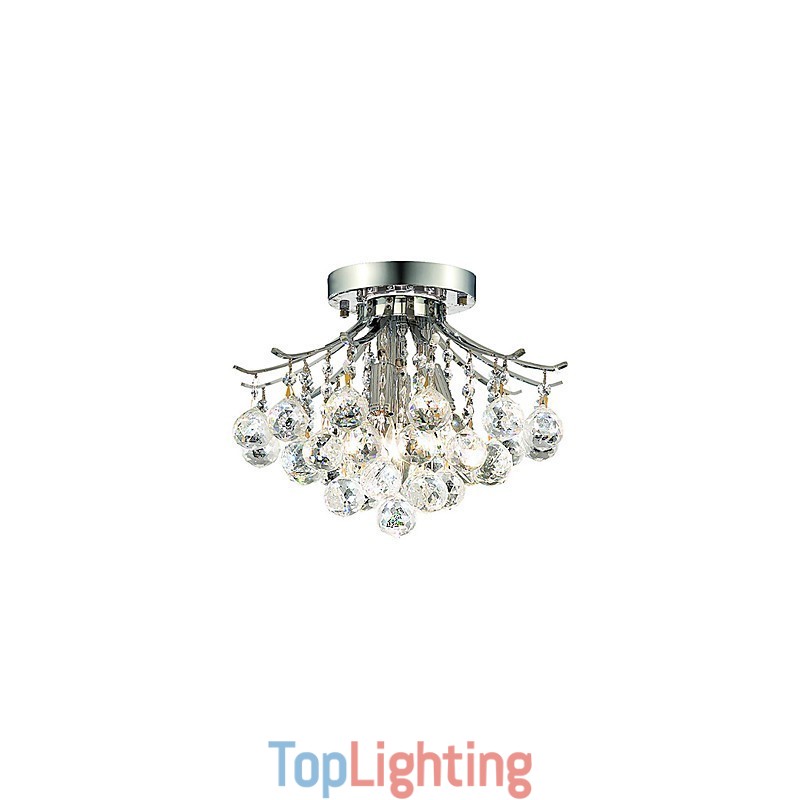 Modern 3 Light Flush Mount Lights with Crystal Beads