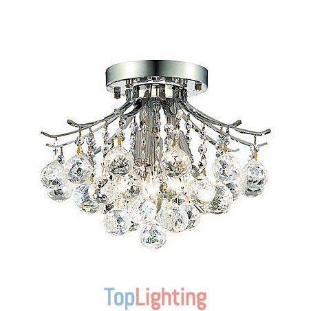 Modern 3 Light Flush Mount Lights with Crystal Beads
