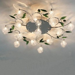 Green Crystal Ceiling Lamp Round Air Lights lamp lamp Iron