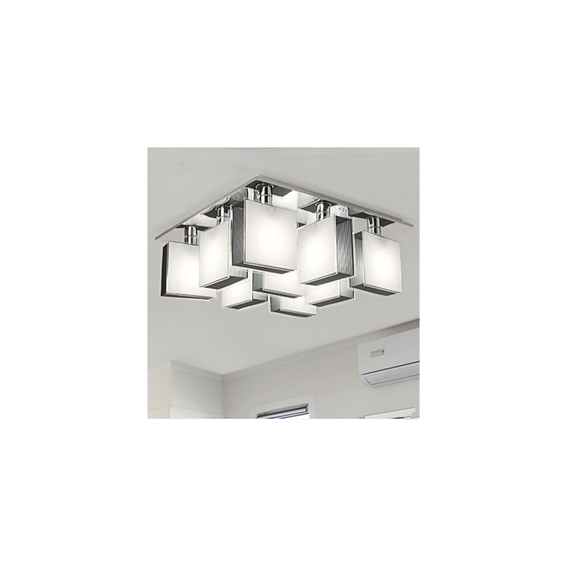 Modern Contemporary Chrome Metal Flush Mount