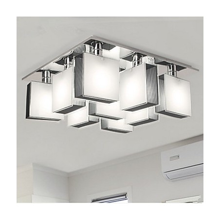 Modern Contemporary Chrome Metal Flush Mount