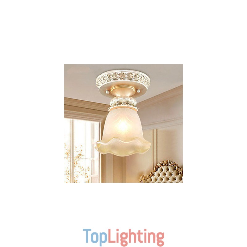 Traditional Classic Mini Style Painting Resin Flush Mount Spot Lights