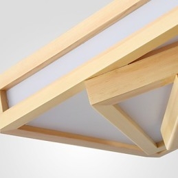 Modern Contemporary Mini Style Painting Wood Bamboo Flush Mount