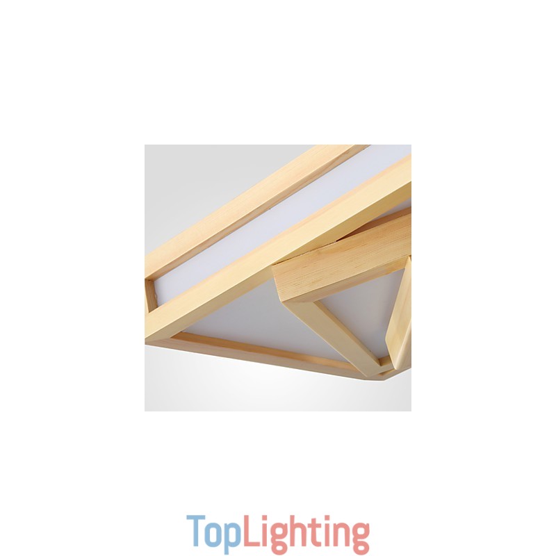 Modern Contemporary Mini Style Painting Wood Bamboo Flush Mount