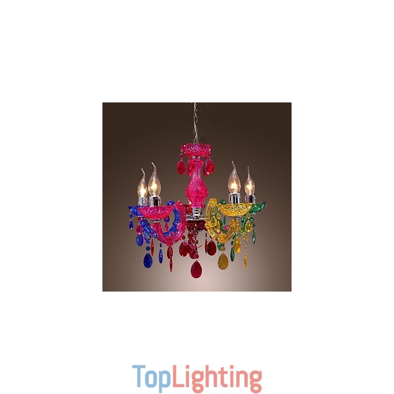 Traditional Classic Crystal Chrome Acrylic Chandelier