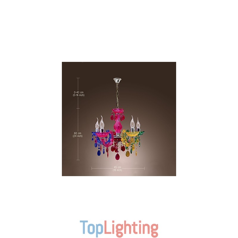 Traditional Classic Crystal Chrome Acrylic Chandelier