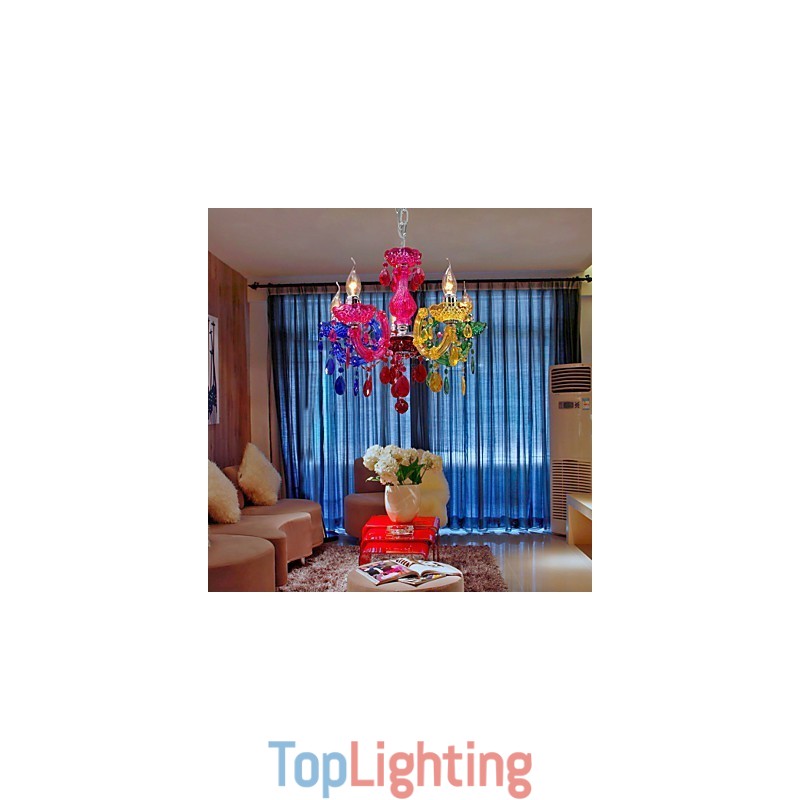 Traditional Classic Crystal Chrome Acrylic Chandelier