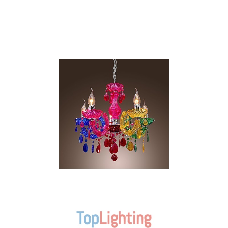 Traditional Classic Crystal Chrome Acrylic Chandelier