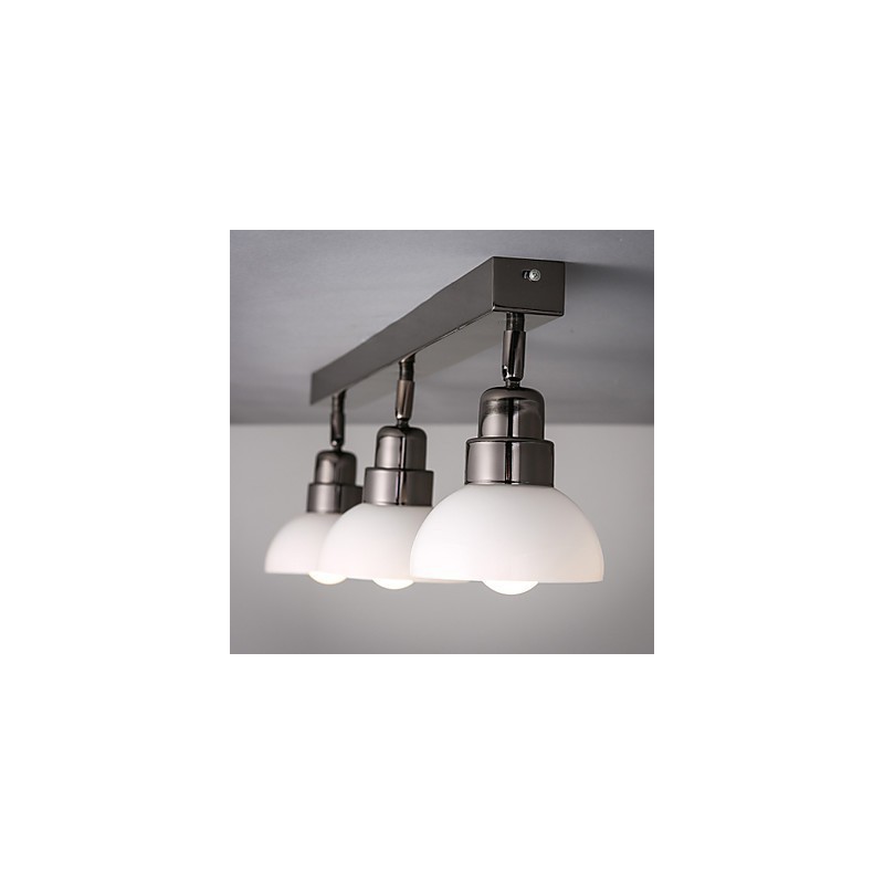 Flush Mount Trinal head Light White Glass Aluminum Frame Fashion Modern