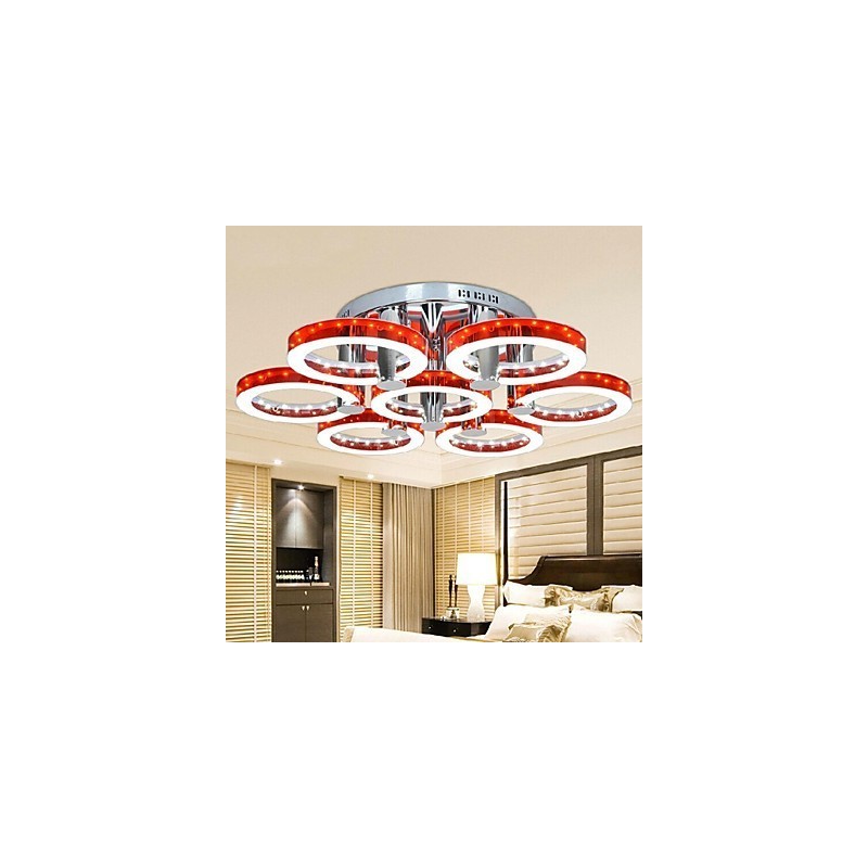 Red Acrylic Chandelier with 7 Light (Chrome)