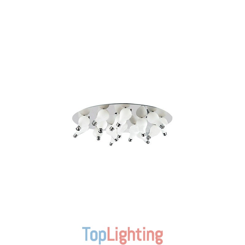 Modern Flush Mount with 12 Lights in Round (G4 Bulb Base)