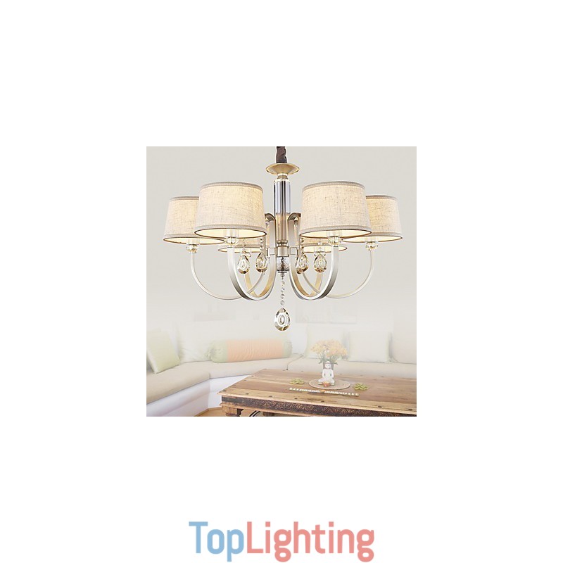 Country Crystal Painting Metal Chandelier
