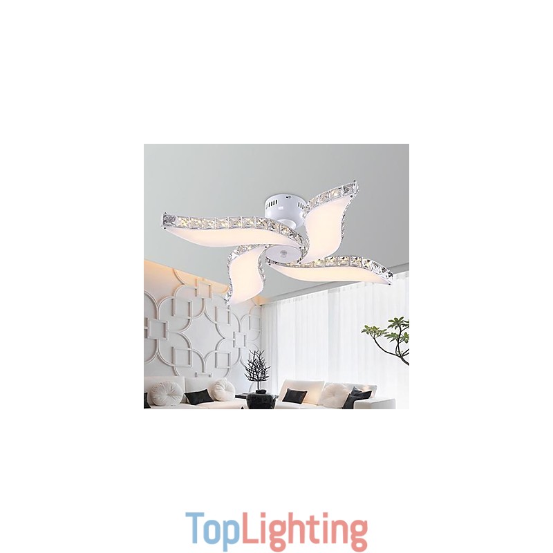 Modern Contemporary Crystal Metal Flush Mount
