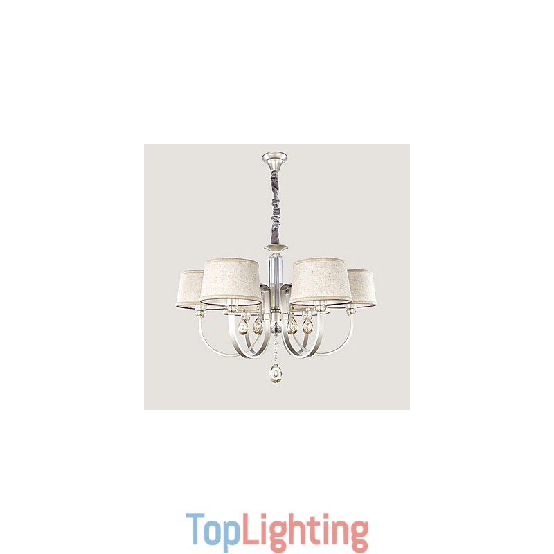 Country Crystal Painting Metal Chandelier