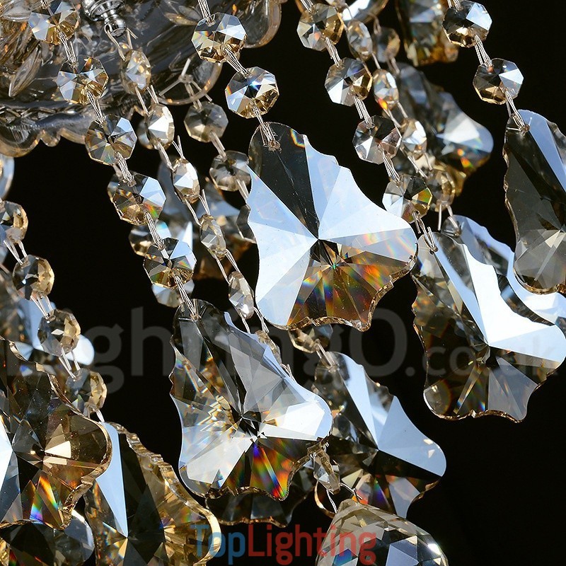 Cognac Crystal Color Pendant Light Crystal Modern Contemporary Traditional Classic Retro Lantern Country