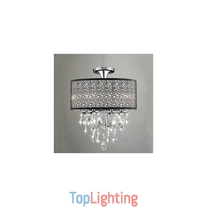 Traditional Classic Crystal Metal Flush Mount