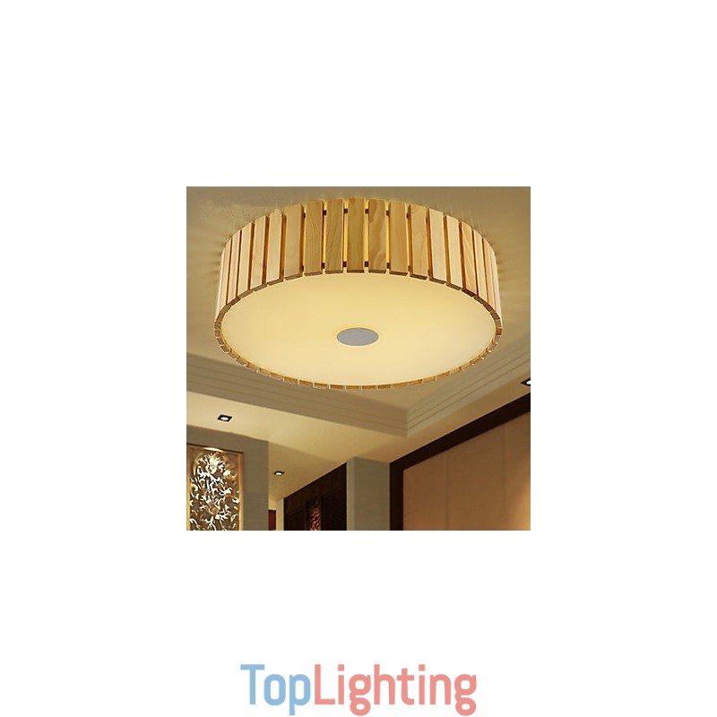 Flush Mount Traditional Classic Wood Bamboo