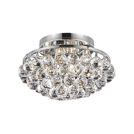 Modern 4 Light Flush Mount Lights with Crystal Drops in Round
