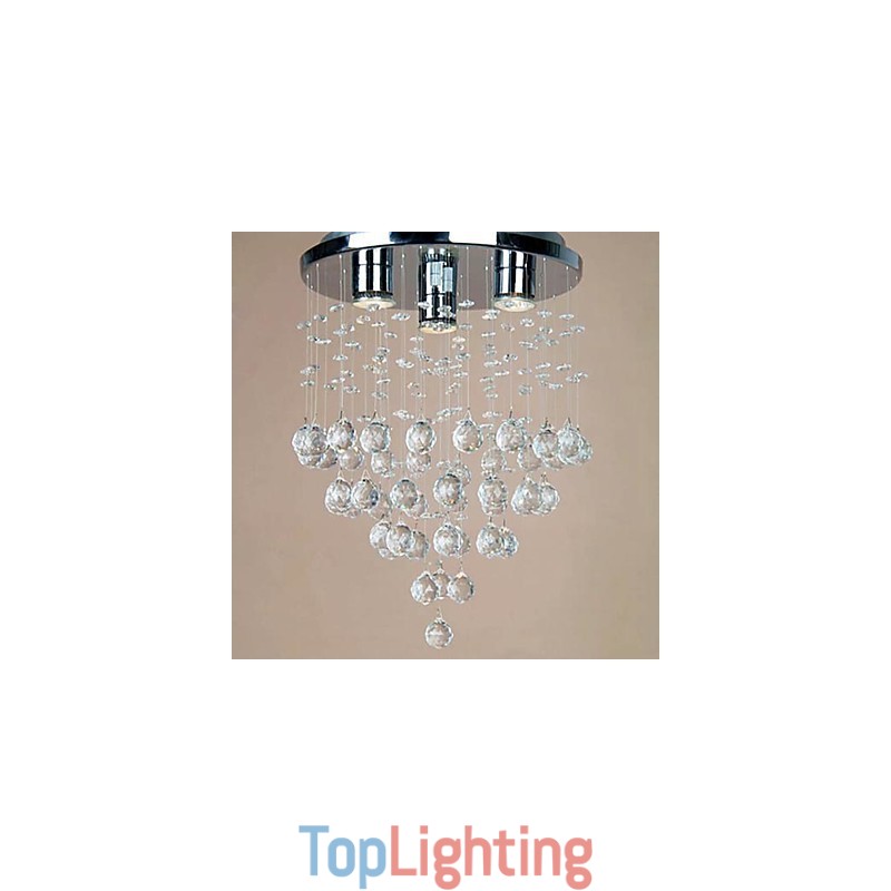 3 light Crystal Flush Mount Light