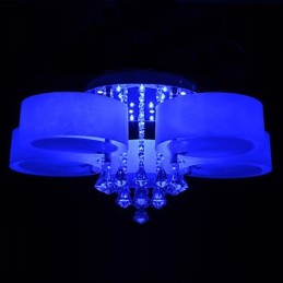 Remote Control Flush Mount Crystal Included Modern Contemporary